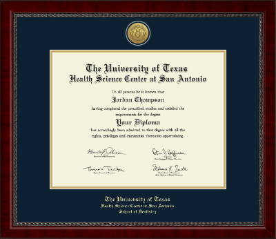 UT Health Science Center at San Antonio diploma frame - Gold Engraved Medallion Diploma Frame in Sutton