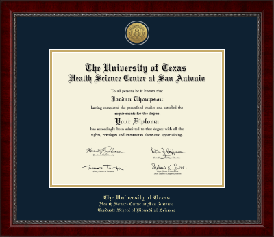 UT Health Science Center at San Antonio diploma frame - Gold Engraved Medallion Diploma Frame in Sutton