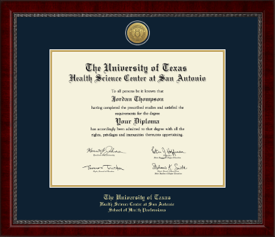 UT Health Science Center at San Antonio diploma frame - Gold Engraved Medallion Diploma Frame in Sutton