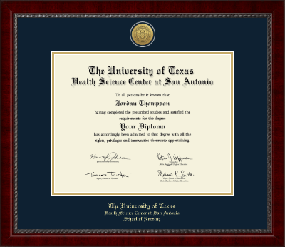 UT Health Science Center at San Antonio diploma frame - Gold Engraved Medallion Diploma Frame in Sutton