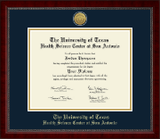UT Health Science Center at San Antonio Gold Engraved Medallion Diploma Frame in Sutton