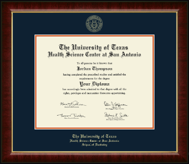 UT Health Science Center at San Antonio diploma frame - Gold Embossed Diploma Frame in Murano
