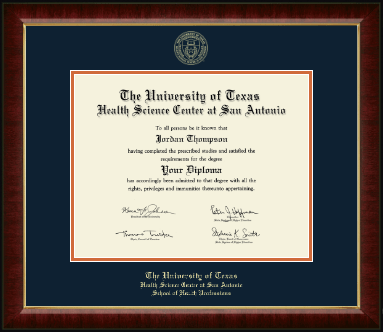 UT Health Science Center at San Antonio diploma frame - Gold Embossed Diploma Frame in Murano