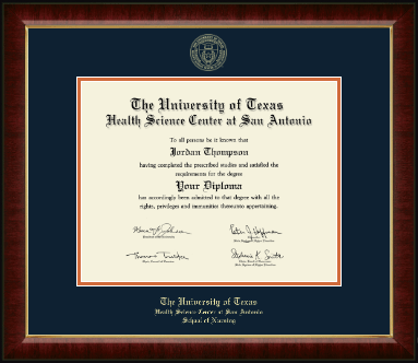 UT Health Science Center at San Antonio diploma frame - Gold Embossed Diploma Frame in Murano