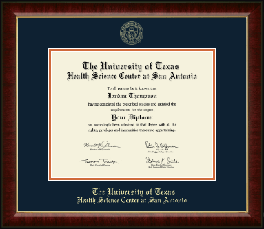 UT Health Science Center at San Antonio diploma frame - Gold Embossed Diploma Frame in Murano
