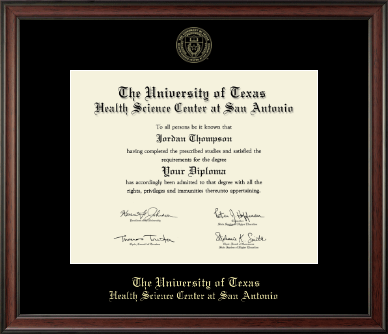 UT Health Science Center at San Antonio diploma frame - Gold Embossed Diploma Frame in Studio