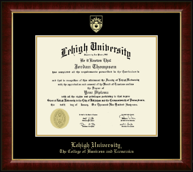 Lehigh University diploma frame - Gold Embossed Diploma Frame in Murano