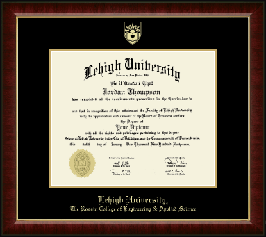 Lehigh University diploma frame - Gold Embossed Diploma Frame in Murano