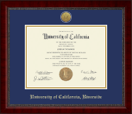 University of California Riverside Gold Engraved Medallion Diploma Frame in Sutton