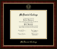 McDaniel College Gold Embossed Diploma Frame in Murano
