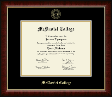 McDaniel College diploma frame - Gold Embossed Diploma Frame in Murano