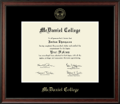 McDaniel College Gold Embossed Diploma Frame in Studio