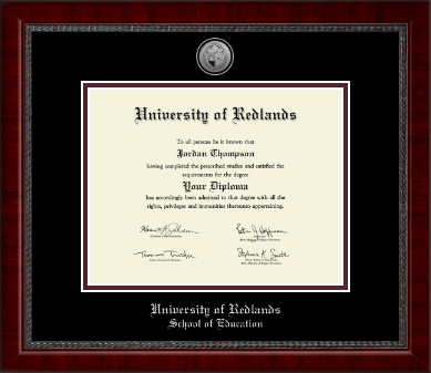 University of Redlands diploma frame - Siver Engraved Medallion Diploma Frame in Sutton