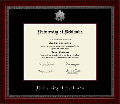 University of Redlands diploma frame - Silver Engraved Medallion Diploma Frame in Sutton