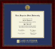 Lake Superior State University Gold Engraved Medallion Diploma Frame in Sutton
