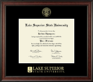 Lake Superior State University Gold Embossed Diploma Frame in Studio