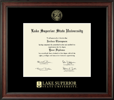 Lake Superior State University diploma frame - Gold Embossed Diploma Frame in Studio