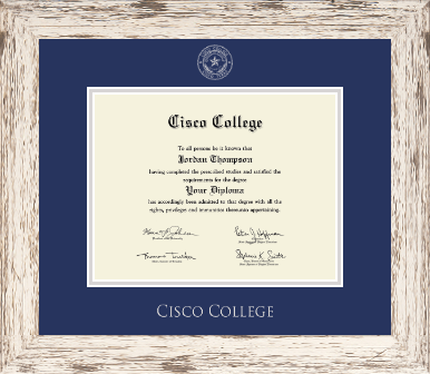 Cisco College diploma frame - Silver Embossed Diploma Frame in Barnwood White