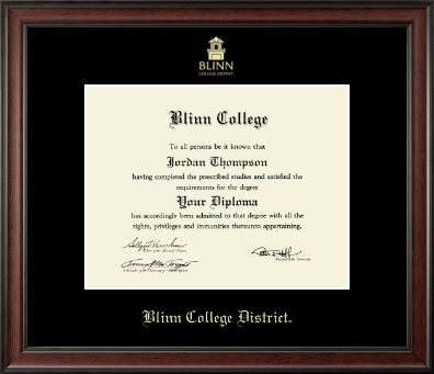 Blinn College diploma frame - Gold Embossed Diploma Frame in Studio