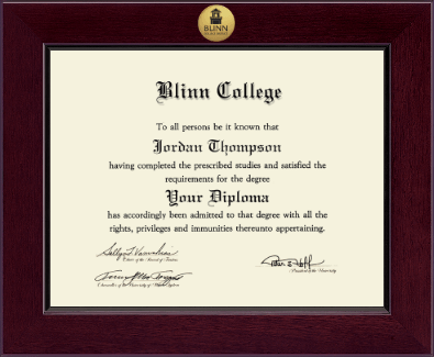 Blinn College diploma frame - Century Gold Engraved Diploma Frame in Cordova