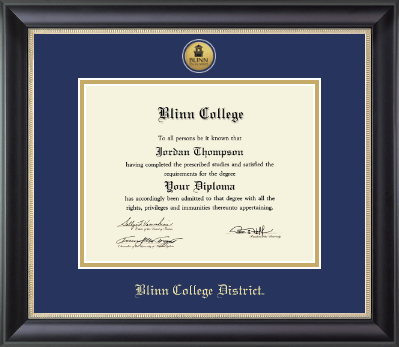 Blinn College diploma frame - Gold Engraved Medallion Diploma Frame in Noir