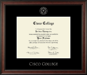 Cisco College Silver Embossed Diploma Frame in Studio