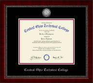 Central Ohio Technical College diploma frame - Silver Engraved Medallion Diploma Frame in Sutton