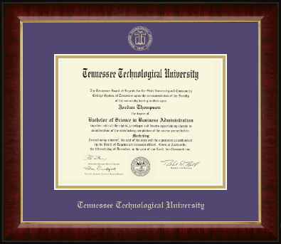 Tennessee Technological University diploma frame - Gold Embossed Diploma Frame in Murano