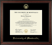 University of Montevallo Gold Embossed Diploma Frame in Studio