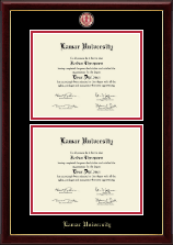 Lamar University Masterpiece Medallion Double Diploma Frame in Gallery