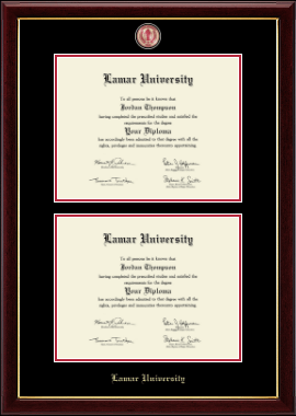 Lamar University diploma frame - Masterpiece Medallion Double Diploma Frame in Gallery