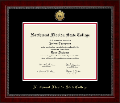 Northwest Florida State College diploma frame - Gold Engraved Medallion Diploma Frame in Sutton