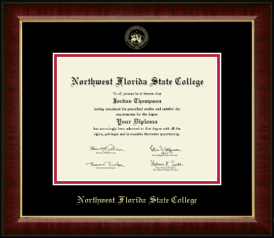 Northwest Florida State College diploma frame - Gold Embossed Diploma Frame in Murano