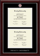 Trinity University Masterpiece Medallion Double Diploma Frame in Gallery Silver