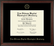 New Orleans Baptist Theological Seminary Gold Embossed Diploma Frame in Studio