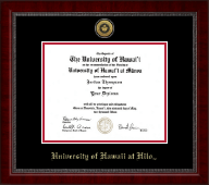 University of Hawaii at Hilo Gold Engraved Medallion Diploma Frame in Sutton