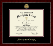 Morehouse College Gold Engraved Medallion Diploma Frame in Sutton