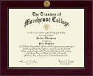 Morehouse College Century Gold Engraved Diploma Frame in Cordova