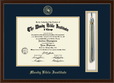 Moody Bible Institute diploma frame - Tassel & Cord Diploma Frame in Delta