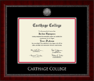 Carthage College Silver Engraved Medallion Diploma Frame in Sutton