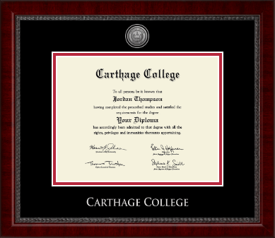 Carthage College diploma frame - Silver Engraved Medallion Diploma Frame in Sutton
