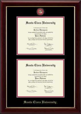 Santa Clara University diploma frame - Masterpiece Medallion Double Diploma Frame in Gallery