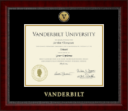 Vanderbilt University Gold Engraved Medallion Diploma Frame in Sutton