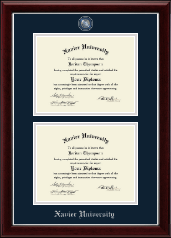 Xavier University diploma frame - Masterpiece Medallion Double Diploma Frame in Gallery Silver