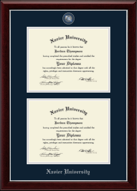 Xavier University diploma frame - Masterpiece Medallion Double Diploma Frame in Gallery Silver