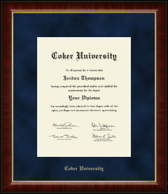 Coker University diploma frame - Gold Embossed Diploma Frame in Murano