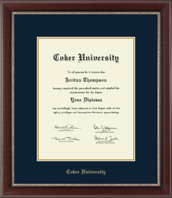 Coker University diploma frame - Gold Embossed Diploma Frame in Chateau