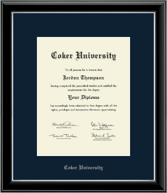 Coker University diploma frame - Silver Embossed Diploma Frame in Onyx Silver