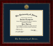 The University of Akron Gold Engraved Medallion Diploma Frame in Sutton