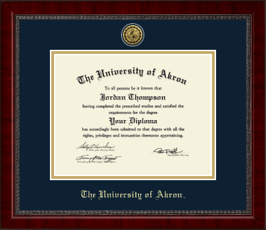 The University of Akron diploma frame - Gold Engraved Medallion Diploma Frame in Sutton